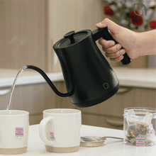 Willow Kitchen 1L Gooseneck Electric Kettle for Pour Over Coffee & Tea, Temperature Control & Automatic Shutoff, Rapid Boil Hot Water Kettle Pot, Black