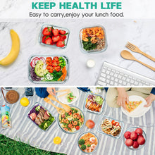 34pcs Glass Food Storage Containers with Lids Set, Airtight Meal Prep Containers (17 Containers & 17 Lids), Black