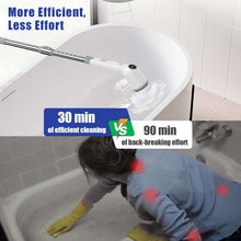 SZRSTH Electric Spin Scrubber, 450RPM Cordless Power Scrubber with Adjustable Handle 8 Heads Shower Cleaning Brush for Bathroom Floor