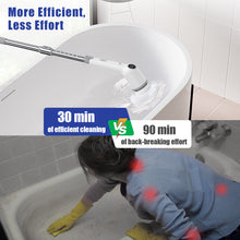 SZRSTH Electric Spin Scrubber, 450RPM Cordless Power Scrubber with Adjustable Handle 8 Heads Shower Cleaning Brush for Bathroom Floor