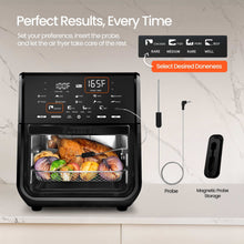 Gourmia All-in-One 14-Quart Air Fryer, Oven, Rotisserie, Dehydrator with Temperature Probe, Stainless Steel