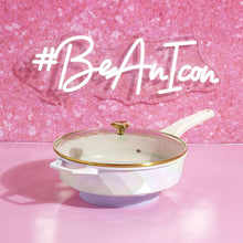 Paris Hilton 4 Quart Cast Aluminum Jumbo Cooker, White Rainbow Iridescent