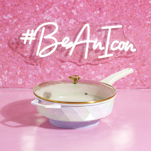 Paris Hilton 4 Quart Cast Aluminum Jumbo Cooker, White Rainbow Iridescent