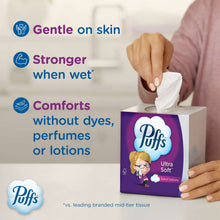 Puffs Ultra Soft Facial Tissues, 4 Family Size Boxes, 124 Facial Tissues per Box