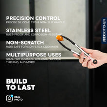 JEEXI Non-Stick Black Kitchen Tongs for Cooking with Silicone Tips Stainless Steel Tongs 450℉ Locking Set 3, Cooking Serving Grilling Barbecuing Salads Kitchen Clips Easy to Use - Brands For Less USA