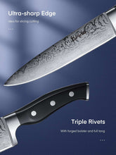 D.Perlla Knife Set, 14 Pcs Kitchen Knives Set with Built-in Sharpener, Stainless Steel Knife Set with Block