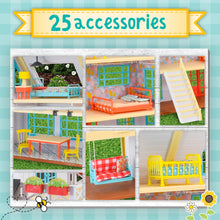 Honey Bee Acres Buzzby Farmhouse – 25 Piece Three-Story Country Dollhouse with Furniture & Exclusive Rabbit Figure – Doll Playset for Kids Ages 3+ - Brands For Less USA