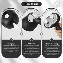 Cat Steam Brush for Grooming and Shedding for Long and Short Hair Pets Deshedding and Hair Removal tool for Dogs & Cats Self Cleaning 4 in 1 Massaging Pet Spray Spritz Defur Comb