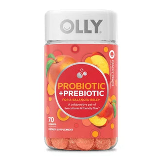 OLLY Adult Probiotic + Prebiotic Digestive Support Gummy, Peach (70 Ct.) - Brands For Less USA