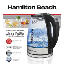 Hamilton Beach Temperature-Control Electric Glass Kettle, Tea & Water Kettle, 1.7L with Auto Shutoff and Ultra-Fast Heating