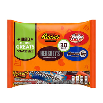 Hershey Assorted Chocolate Snack Size Candy, Variety Bag 15.57 Oz, 30 Pieces - Brands For Less USA
