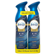 Febreze Air Mist Luxe Air Freshener Spray, Ocean Scent, 8.1oz, 2 Count