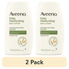 (2 pack) Aveeno Daily Moisturizing Body Lotion and Facial Moisturizer for Face, Body and Dry Skin, 18 fl oz
