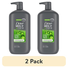 (2 pack) Dove Men+Care Extra Fresh Refreshing Hydrating Face and Body Wash, 30 fl oz