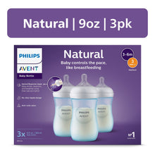 (2 pack) Philips Avent Natural Baby Bottles with Natural Response Nipples (Medium Flow, Flow 3), 9oz, Blue, 3-Pack, SCY903/23
