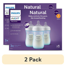 (2 pack) Philips Avent Natural Baby Bottles with Natural Response Nipples (Medium Flow, Flow 3), 9oz, Blue, 3-Pack, SCY903/23