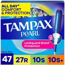 (2 pack) Tampax Pearl Tampons Multipack with LeakGuard Braid, Regular/Super/Super Plus, 47 Count