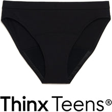(2 pack) Thinx Teens Cotton Bikini Leakproof Period Underwear, S-XL, Black