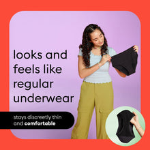 (2 pack) Thinx Teens Cotton Bikini Leakproof Period Underwear, S-XL, Black