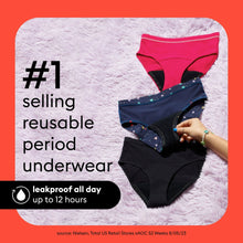 (2 pack) Thinx Teens Cotton Bikini Leakproof Period Underwear, S-XL, Black