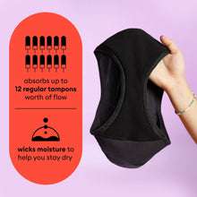 (2 pack) Thinx Teens Cotton Bikini Leakproof Period Underwear, S-XL, Black