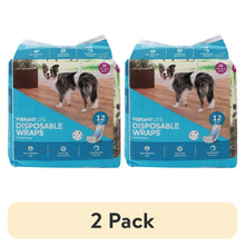 2pack_VibrantLifeDisposableDogWrapsforMaleDogs_M_12Count - Brands For Less USA