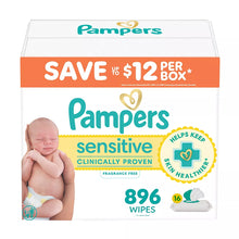 Pampers Baby Wipes Sensitive Fragrance-Free Pop-Top Packs, 16 pk./896 ct.