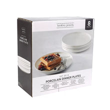 Platos llanos de porcelana Berkley Jensen de 26,7 cm (10,5"), paquete de 8 - Blancos