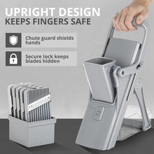 Emson Mandoline Slicer for Kitchen, All in 1 Mandolin Slicer for Food Works as Potato Slicer, Vegetable Slicer, Mandoline Food Slicer, French Fry Cutter with 5 Blades and Storage Container, Gray