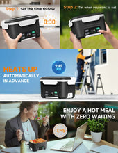 Cordless Electric Lunch Box, Heated Lunch Box Battery Powered with Automatic Scheduled Heating, 5.5 Cups Capacity, with Removable Tray Divider, Dishwasher Safe, for Hot Meals Anywhere - Brands For Less USA