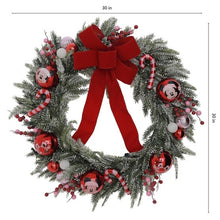 30" Disney Mickey and Minnie Flocked Pre-Lit LED Wreath