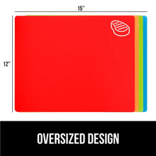 GORILLA GRIP Cutting Board, Flexible, Durable Plastic Chopping Mats, 15x12, Multicolor