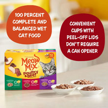 Meow Mix Tender Favorites Poultry & Beef Variety Pack, Wet Cat Food, 2.75 oz Cup