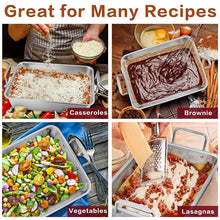 VeSteel 16'' x 11.5'' Roasting Pan with Rack, Stainless Steel Turkey Roaster Include Deep Lasagna Pan & V-Shaped Rack & Roasting Rack, Heavy Duty & Dishwasher Safe