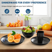 Vajilla de paja de trigo TINANA, para 8 personas, 32 piezas, irrompible, apta para microondas y lavavajillas. 