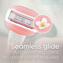 Gillette Venus ComfortGlide White Tea Scented Women's Razor, 3-Blades, 1 Handle + 12 Razor Blade Refills