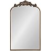 Kate and Laurel Arendahl Traditional Arch Mirror, 19" x 30.75", Gold, Baroque Inspired Wall Decor