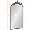 Kate and Laurel Arendahl Traditional Arch Mirror, 19" x 30.75", Gold, Baroque Inspired Wall Decor