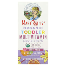 MaryRuth's, Organic Toddler, Multivitamin Liquid Drops, 1-3 Years, Orange Vanilla, 2 fl oz (60 ml)