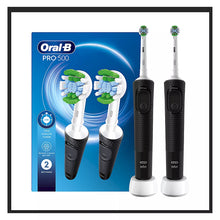 Oral-B Pro 500 Electric Toothbrush with Replacement Precision Brush Heads, 2 pk. - Black