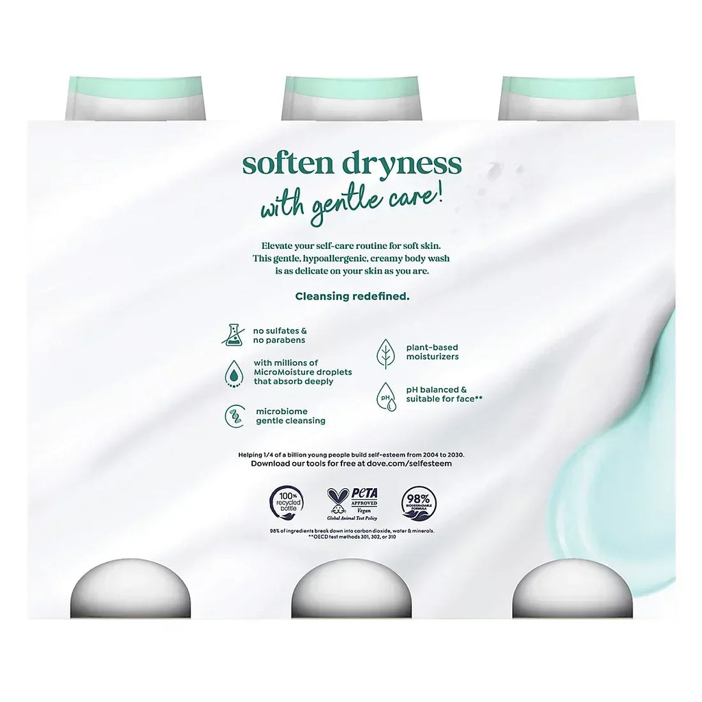 Dove Sensitive Skin Hypoallergenic Body Wash, 3 pk./23 oz.– Brands For ...
