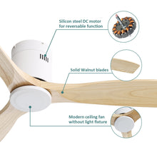 Ventilador de techo moderno Sofucor de 52 pulgadas con aspas de madera y montaje empotrado 