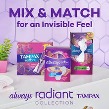 Tampax Radiant Feminine Care Tampons for Women, Regular/Super/Super Plus, Unscented, 77 ct.
