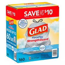 Glad ForceFlex Tall Kitchen Drawstring Trash Bags - Fresh Clean with Febreze, 160 ct./13 gal.