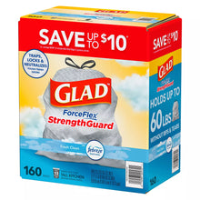 Glad ForceFlex Tall Kitchen Drawstring Trash Bags - Fresh Clean with Febreze, 160 ct./13 gal.