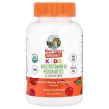 MaryRuth's, Organic Kids Multivitamin & Postbiotics Gummies, Mixed Berry & Cherry, 60 Gummies