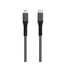 Cable Tzumi PWRSync Lightning a USB-C de 3 m (10 pies) resistente - Negro