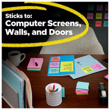 Notas adhesivas Post-it Super Sticky, 10 x 15 cm, Colección Supernova Neons, rayadas