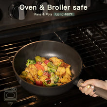 Astercook 18-Piece Pots and Pans Set, Black Titanium Induction Nonstick Cookware Set, Oven Safe to 480°F, Induction Compatible & Dishwasher Safe, Kitchen Cooking Set for RV Trips, Camping and Picnic