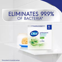 Dial Bar Soap, Antibacterial & Sensitive, Aloe Scent, 16 pk./4 oz.